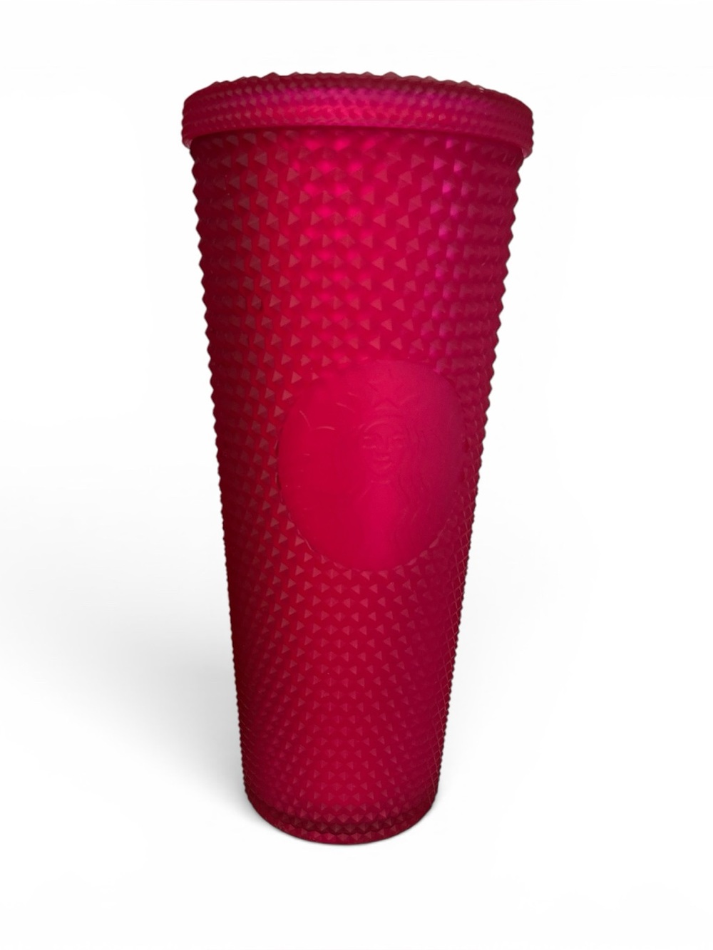 Starbucks 2021 Neon Pink Matte Studded Cold Cup Tumbler 24 oz (missing straw)